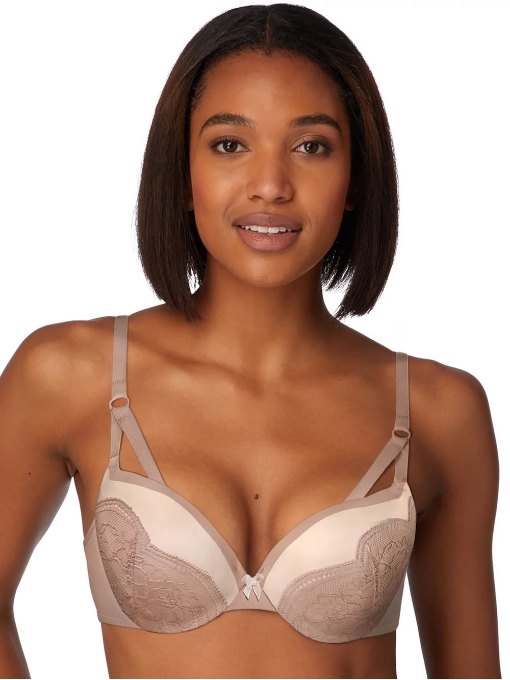 Maidenform Lace-Trim T-Shirt Bra in blush cream
